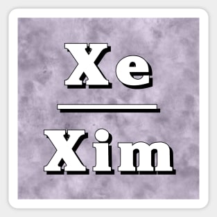 Xe-Xim Pronouns: Neutral Gray Sticker